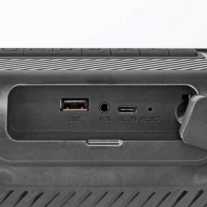 Produktbild Nedis Bluetooth® Party Boombox 4.5 hrs 2.0 30 W Medienwiedergabe: AUX/USB IPX5 Verknüpfbar Tragegrif (4.50 h, Akkubetrieb, Netzbetrieb)