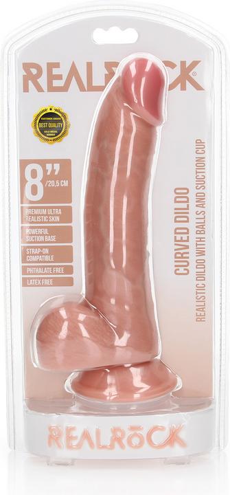 Actual product image RealRock Curved Realistic Dildo with Balls and Suction Cup