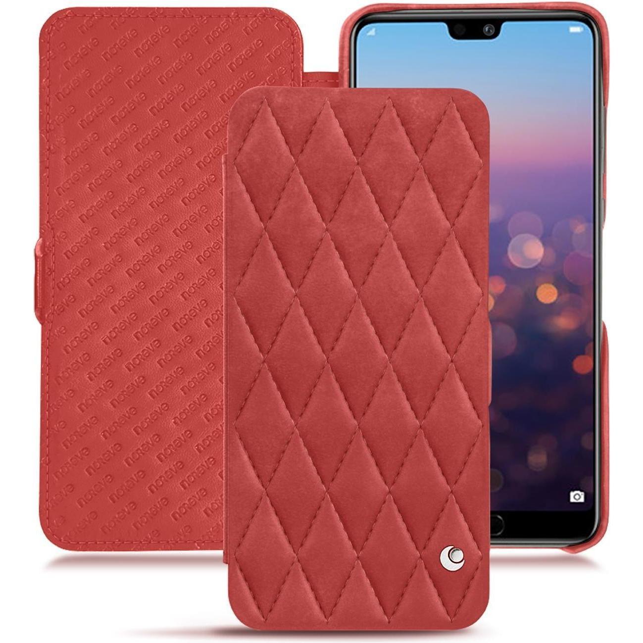 Noreve Lederschutzhülle horizontal (Huawei P20 Pro), Smartphone Hülle, Rot