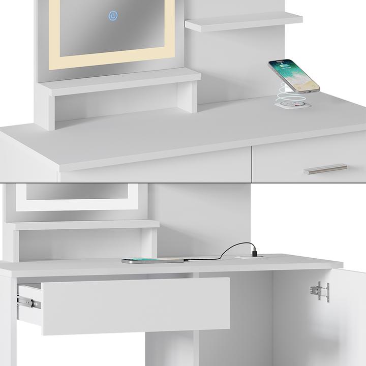 Actual product image Vicco Julia with stool and lighting (90 x 38 x 137.5 cm)