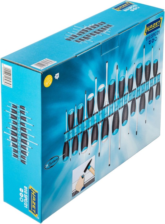 Produktbild HAZET Schraubendreher Satz 810SPC/21 ∙ 0,5 x 3,0 - 1,2 x 7,0 ∙ PH1 - PH2 ∙ T6 - T30 ∙ Anzahl Werkze… (Schlitzschrauben, Torx (TX), Phillipps-Kreuzschlitz (PH))