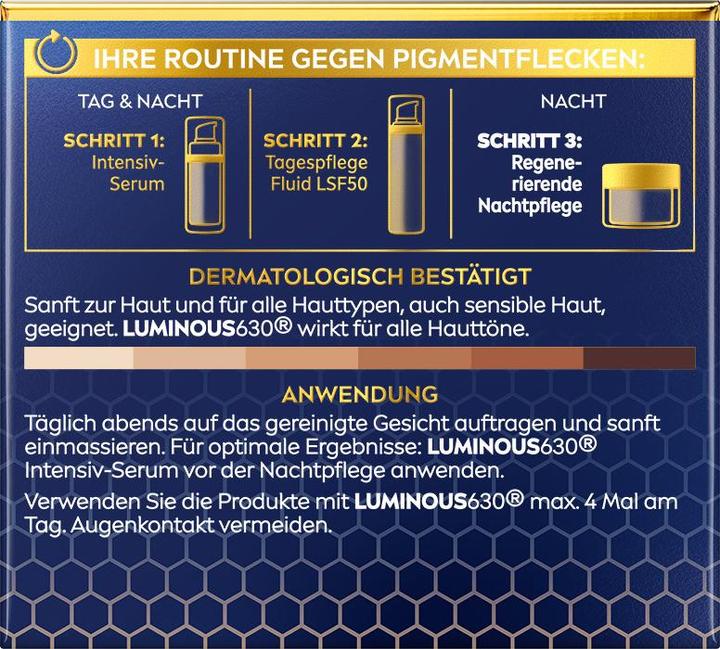 Image du produit NIVEA Crème de nuit Cellulaire Luminous630 anti-taches de pigmentation (50 ml, Crème 24h)