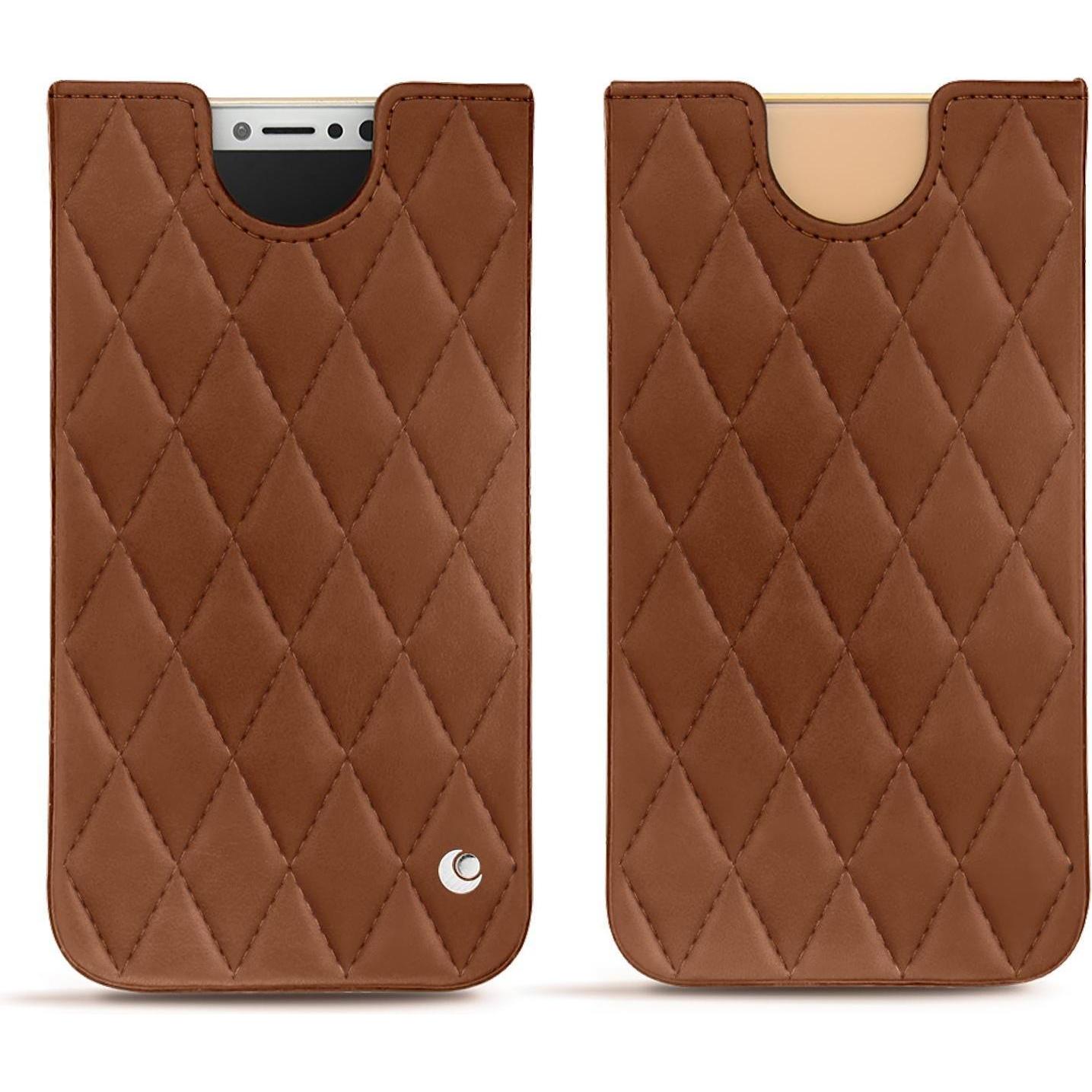 Noreve Lederschutzhülle (Apple iPhone XS), Smartphone Hülle, Braun