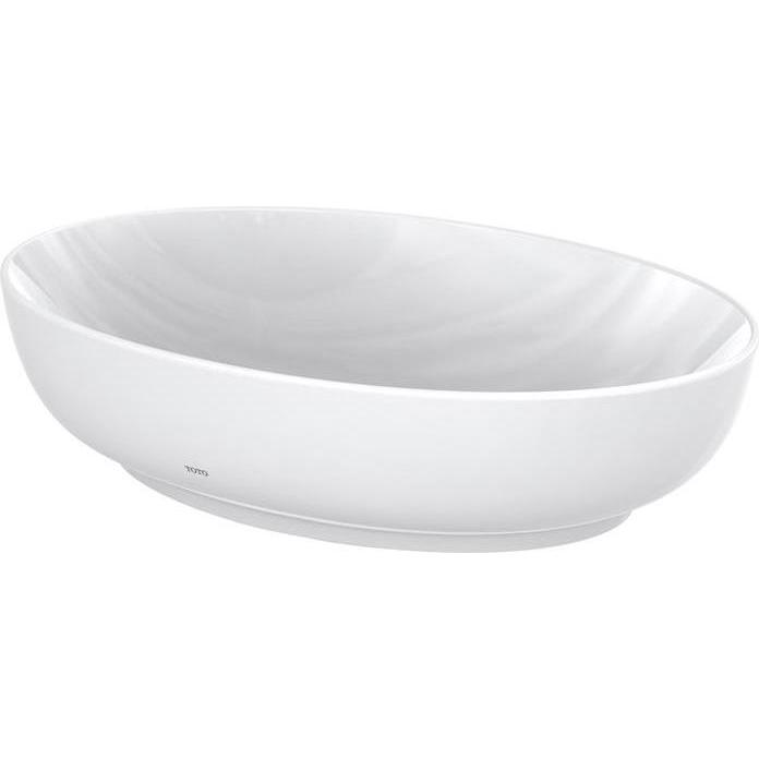 TOTO, Waschbecken, WU Aufsatzwaschtisch 550mm o Hahnloch mit Überlauf rund weiss (550 mm)