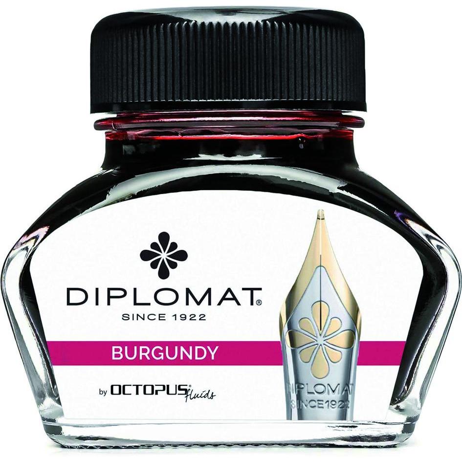 Diplomat, Ersatzpatrone, Tintenglas Burgunder Rot 30ml (Nachfülleinheit, Burgunderrot)