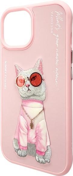 Actual product image GCS Nimmy case iPhone 15 6.1" pink Glasses Cool Cat (Apple iPhone 15)