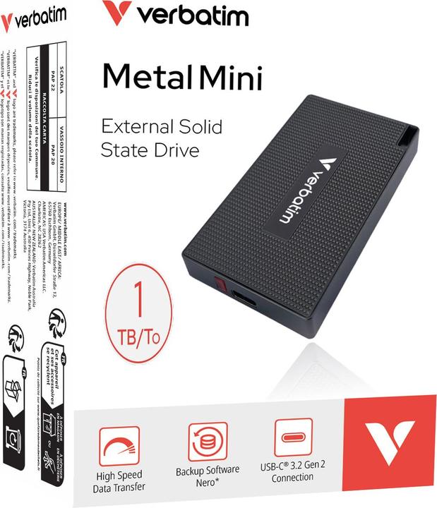 Produktbild Verbatim SSD Mini Metal 1tb Noir (1 TB)