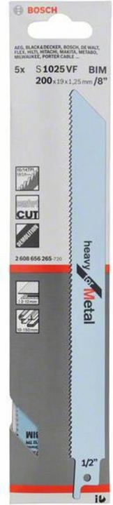 Actual product image Bosch Professional Zubehör PRO Metal Demolition S1025VF blade, 1.25 x 19 x 200 mm, 5 pcs.