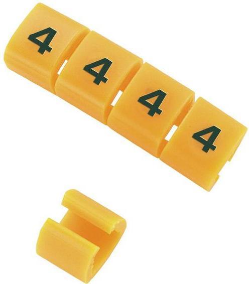 Produktbild RS PRO Snap-on Nylon 6 Yellow Cable Marker U (100 Stk.)
