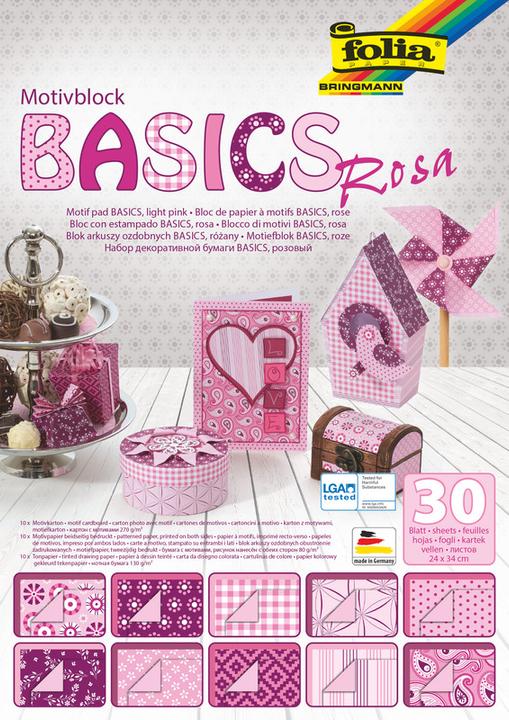 Produktbild Folia Motivblock Basics rosa (270 g/m², 30 x)