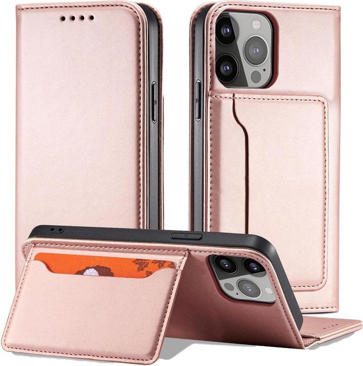 Produktbild Hurtel Magnetkarten-Etui für Samsung Galaxy S23+ Flip-Cover Geldbörsenständer pink (Samsung Galaxy S23+)