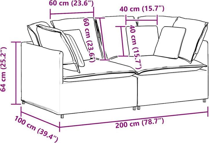 Produktbild vidaXL Modulares Sofa (Modular Sofa)