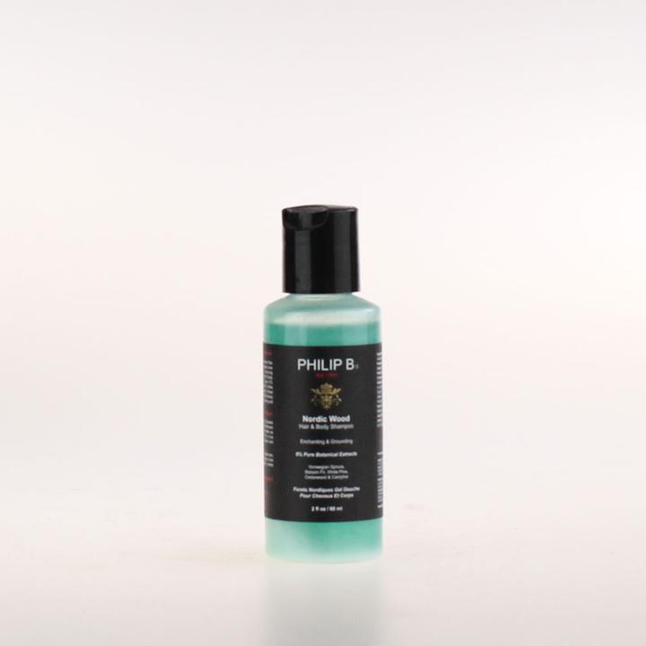 Image du produit Philip B. Shampooing cheveux et corps Nordic Wood (60 ml, Shampoing liquide)