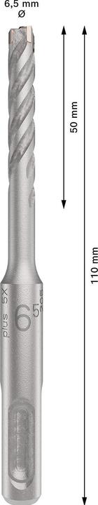 Produktbild Bosch Zubehör PRO SDS plus-5X Hammerbohrer, 6,5 x 50 x 110 mm (6.5 Millimeter)
