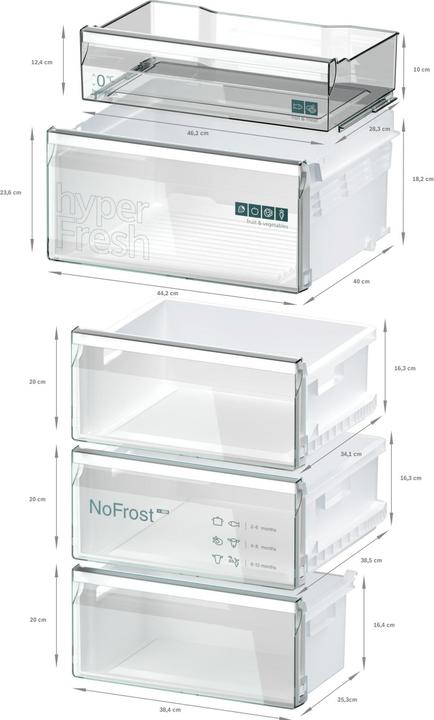 Produktbild Siemens KG36NVIBG, Freistehende Kühl-Gefrier-Kombination mit Gefrierbereich unten (321 l)