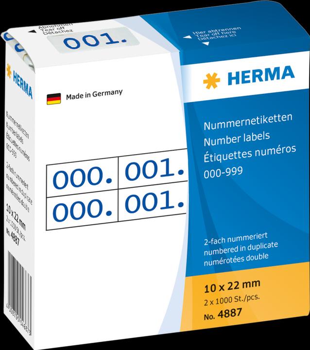 Produktbild HERMA Nummernetiketten