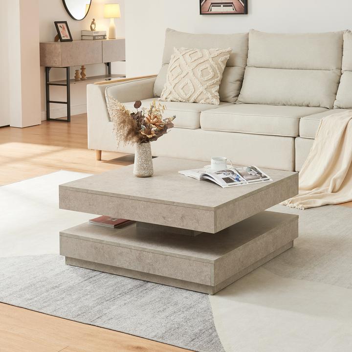 Produktbild En.Casa Couchtisch Florenz 76x76x38 cm Betonoptik, hell (76 x 76 x 38 cm)
