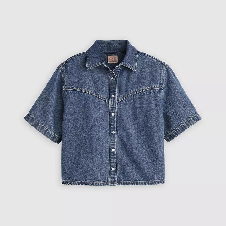 Immagine prodotto Levis Kurze Bluse mit kurzen Ärmeln aus Denim (L)