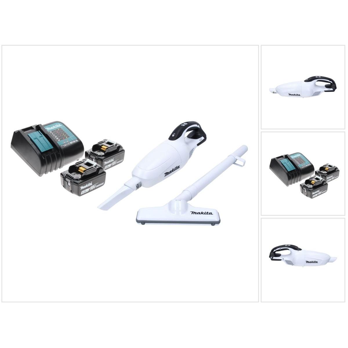 Thumbnail - Makita DCL 181 FRT W Akku Staubsauger 18 V Weiss + 2x Akku 5,0 Ah + Ladegerät, Staubsauger, Weiss