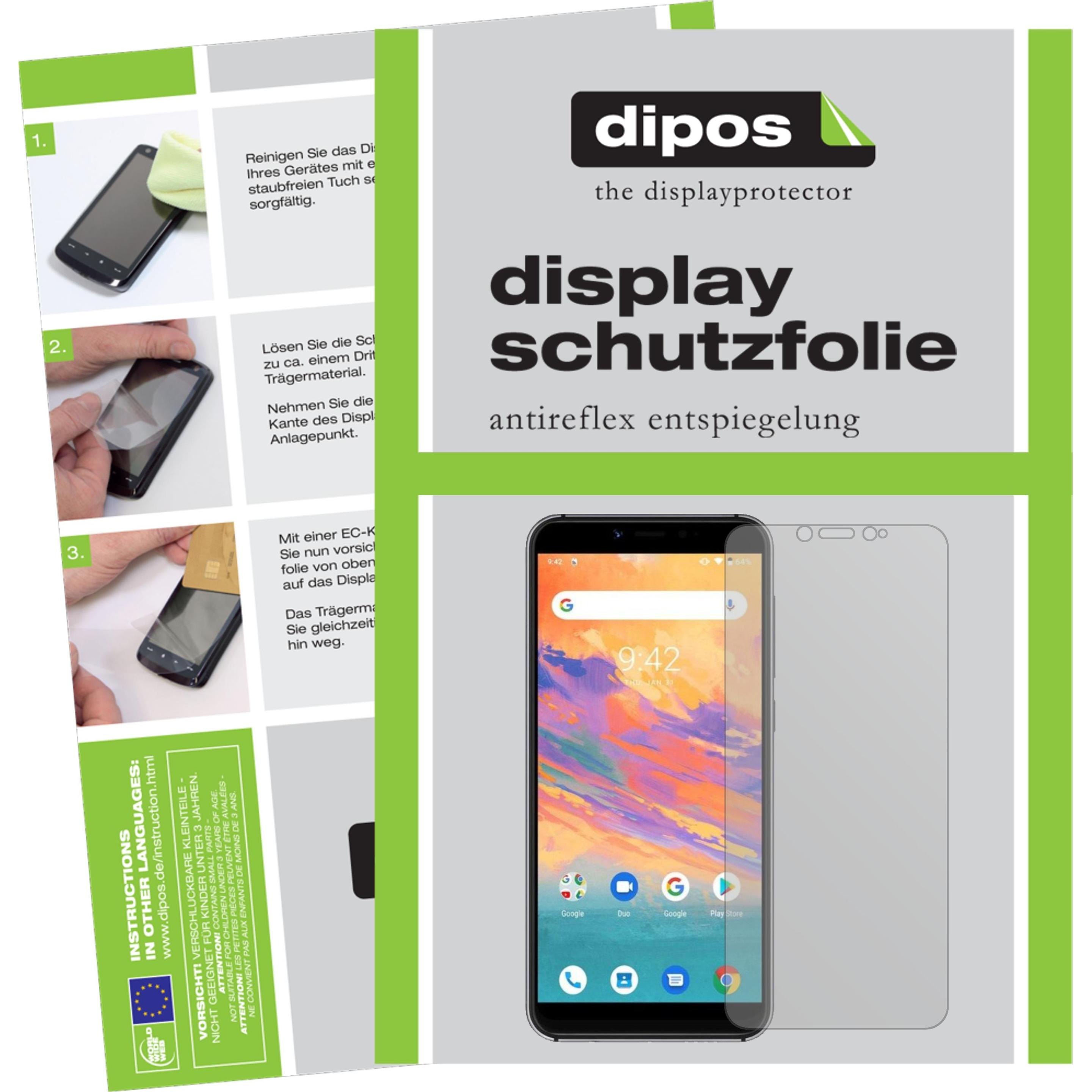 Dipos Displayschutzfolie Antireflex (2 Stück, Oppo A3s), Smartphone Schutzfolie, Transparent