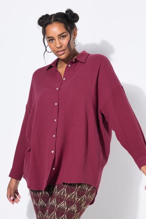 Image du produit Studio Untold Chemisier en mousseline, oversize. Col classique, manches longues (46, 48)