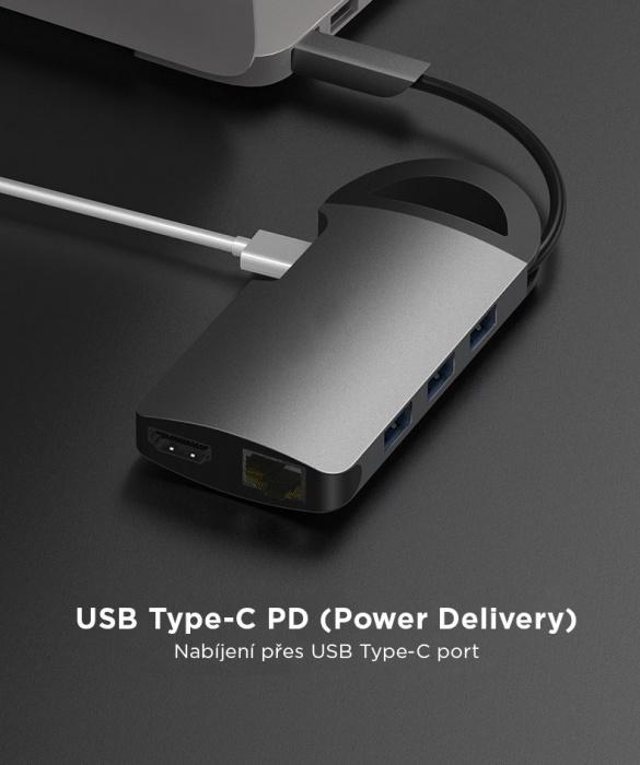 Produktbild UMAX H8 USB-C Station/Replikator (UB308) (USB-C)