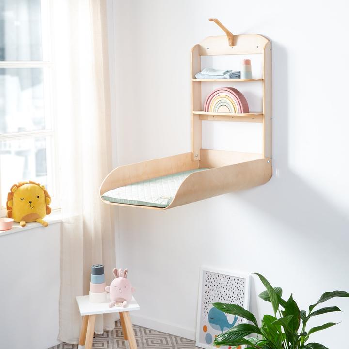 Actual product image Roba Wall-mounted changing shelf incl. changing mat Style Frosty green