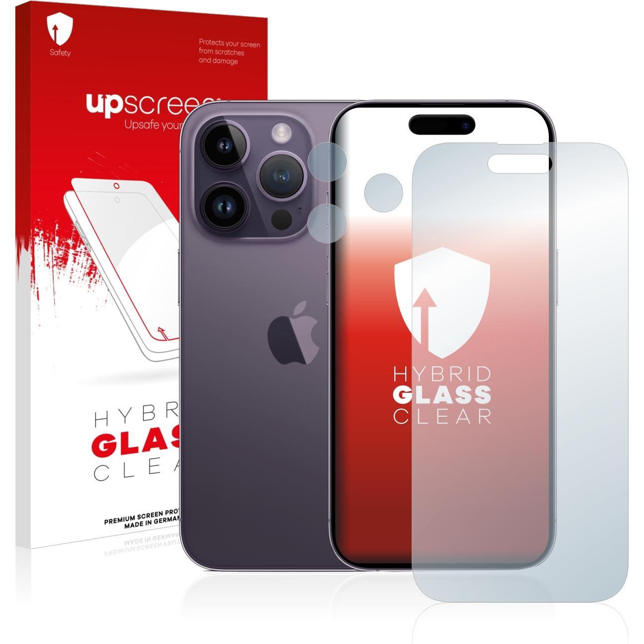 upscreen Scratch Shield Panzerglasfolie (1 Stück, Apple iPhone 14 Pro), Smartphone Schutzfolie, Transparent