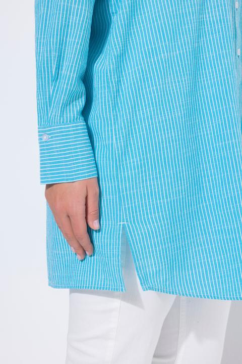 Actual product image Ulla Popken Pinstripe Button-Down Tunic Blouse (54)