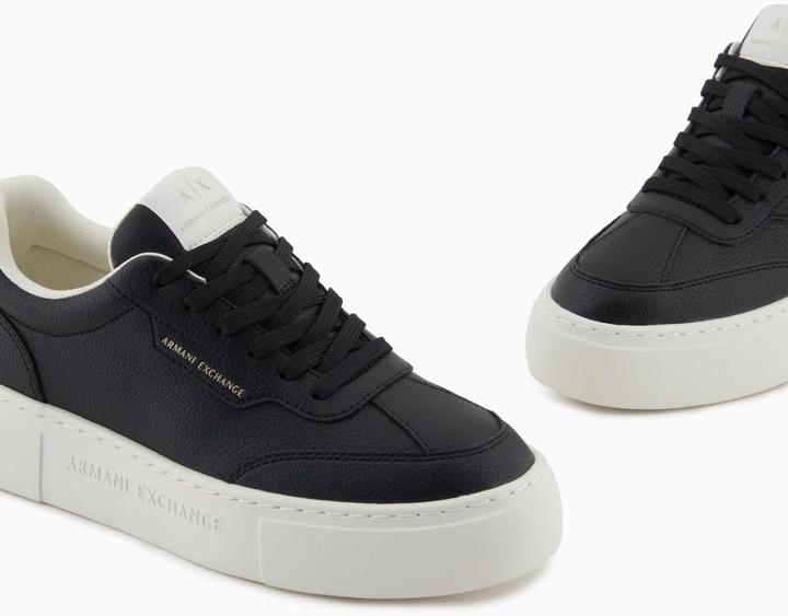 Image du produit Armani Exchange Sneakers basses à semelle compensée, détails logo (35)