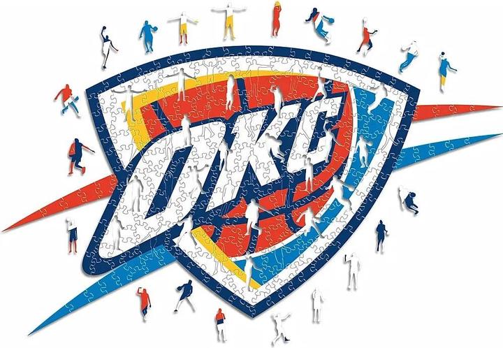 Actual product image Iconic NBA - Oklahoma City Thunder - Logo - Wooden Puzzle Size L (500 pieces) (500 pieces)