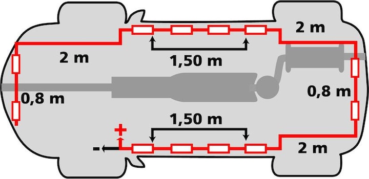 Image du produit Lampa Kit de Led 12V pour éclairage sous châssis ou intérieur, rouge
