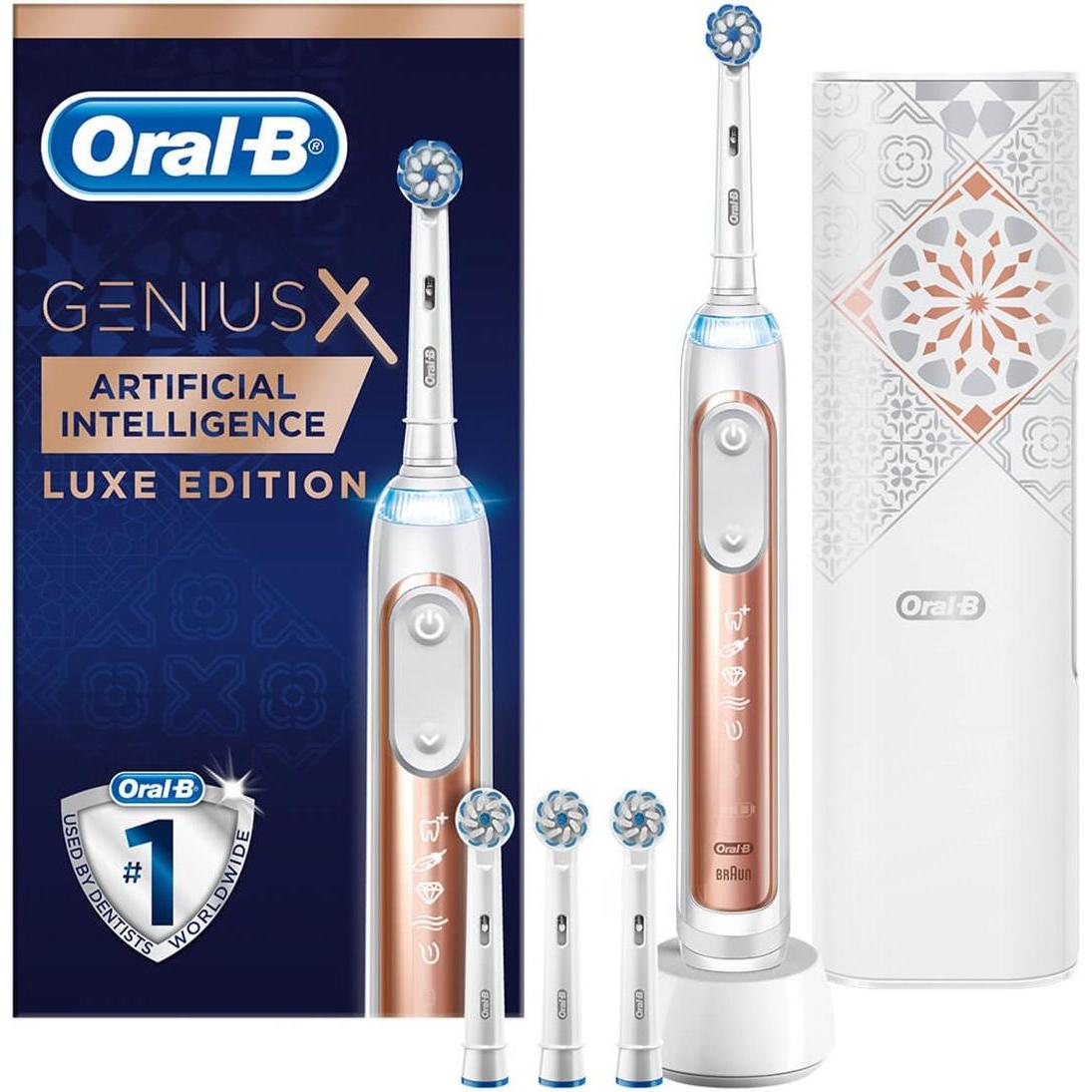 Oral-B, Elektrische Zahnbürste, Genius X 20000 Luxe Edition Geschenkspack (Oszillierende Zahnbürste)