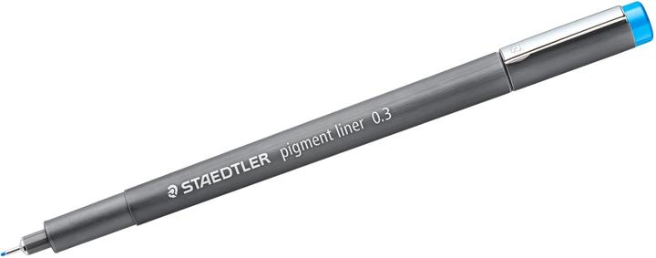 Actual product image Staedtler pigment liner 308 fineliner, single product, light blue, approx. 0.3 mm (Light blue, 1x)
