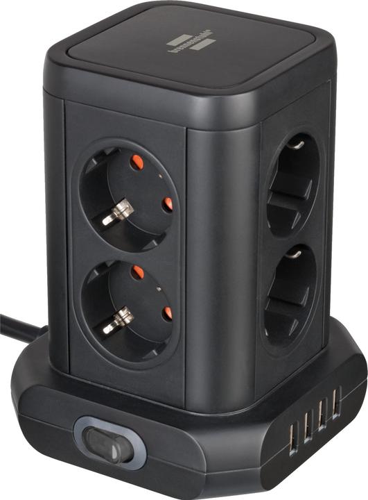Brennenstuhl Steckdosenturm (8 x, USB-A, CEE 7/3, 2 m)