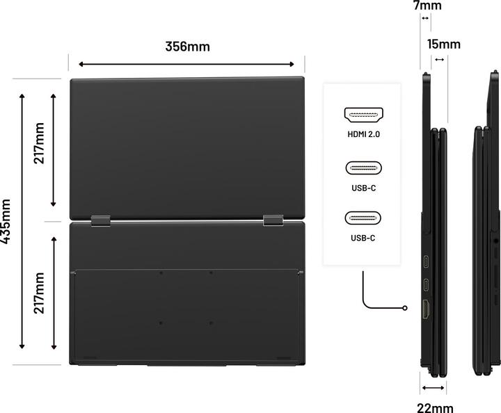 Image du produit Japannext 39,6cm JN-DMD-IPS156F Dual-Monitor M-Touch FHD (1920 x 1080 pixels, 15.60")