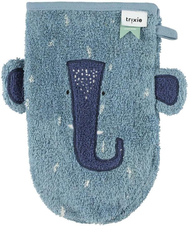Actual product image Trixie Baby Wash mitt small set of 2 dinosaur and elephant