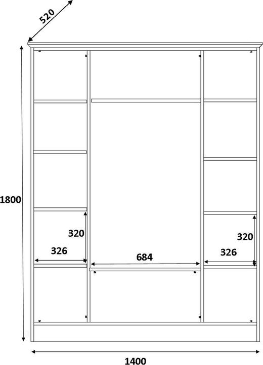 Immagine prodotto Homitis Vistare Mirror Wardrobe (140 x 52 x 180 cm)