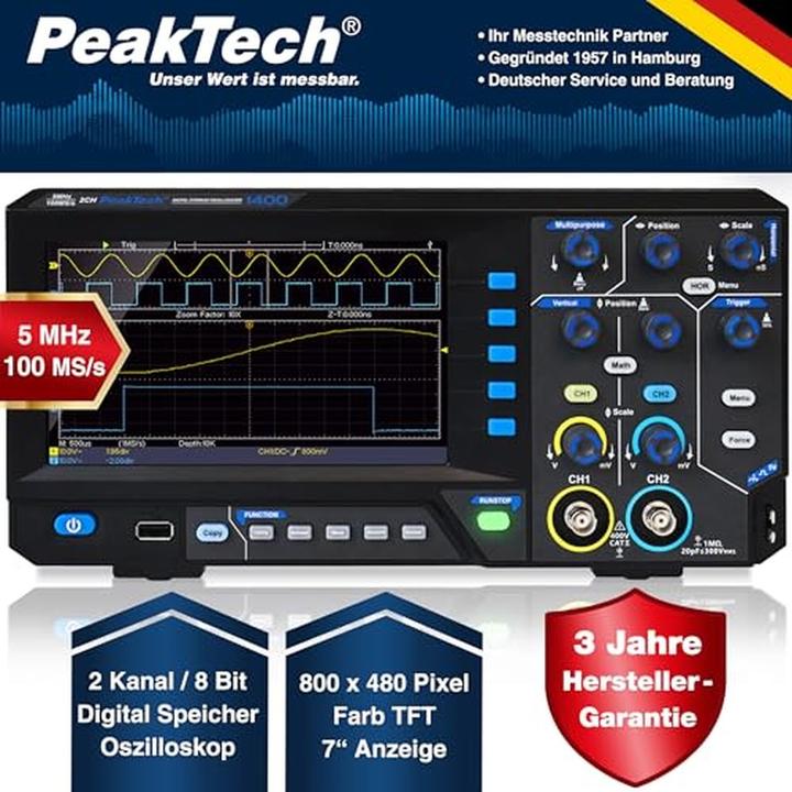 Productafbeelding Peaktech P 1400 Oscilloscope (CAT II 400V)