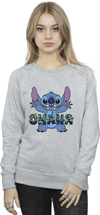 Actual product image Disney Womens/Ladies Lilo And Stitch Ohana Blue Glitch Sweatshirt (XL)