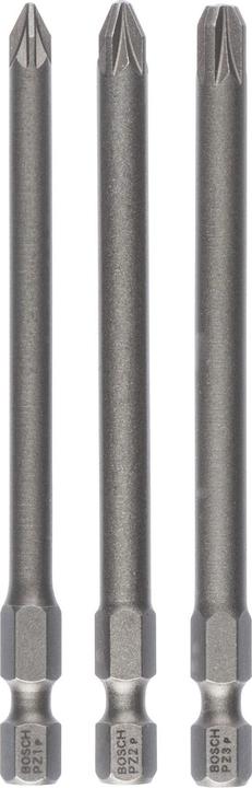 Produktbild Bosch Professional Zubehör Schrauberbit-Set Extra-Hart, 3-teilig, PZ1, PZ2, PZ3, 89 mm (Kreuz Pozidriv PZ)