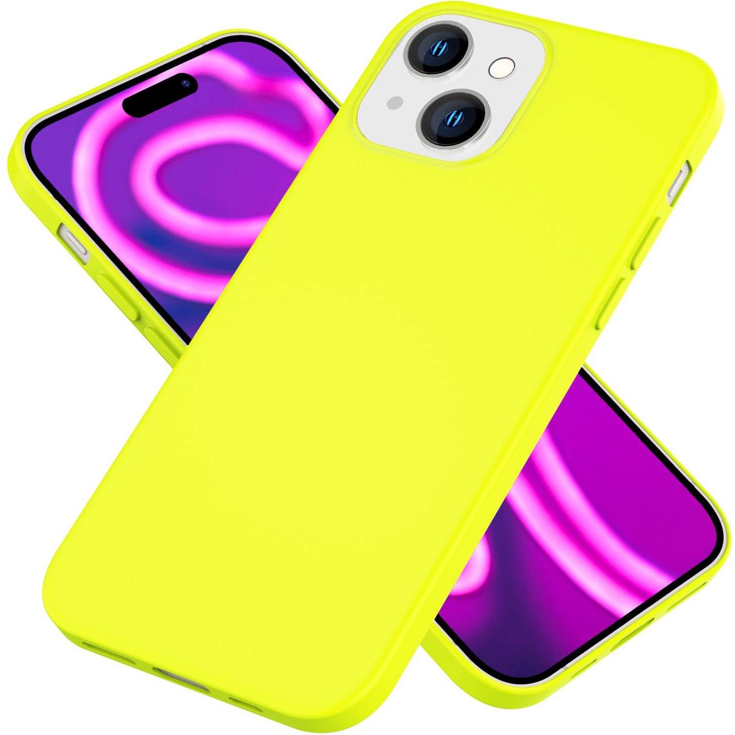 Nalia Neon Silikon Hülle (Apple iPhone 15), Smartphone Hülle, Gelb