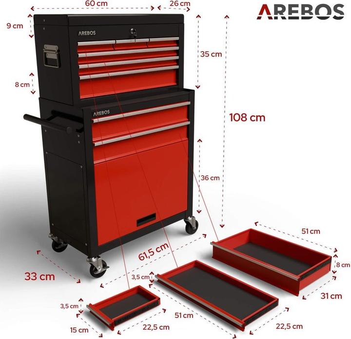 Actual product image Arebos Tool trolley (2 x)