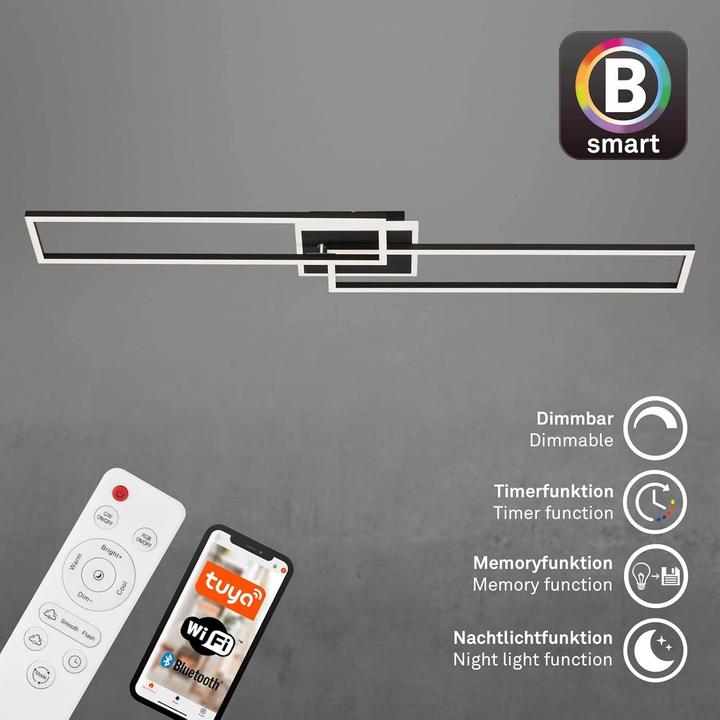 Produktbild Briloner B smart WiFi + Bluetooth CCT LED Wand- und Deckenleuchte mit Mittellicht (5200 lm)