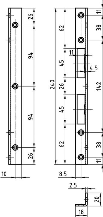 Produktbild Glutz Winkelschliessbleche B-1307 (Schliessblech)
