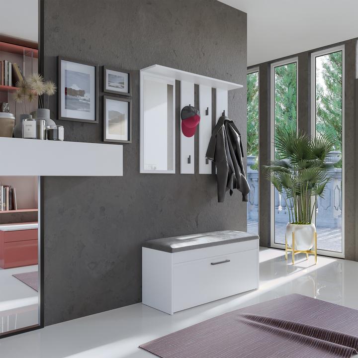 Image du produit Topeshop Armoire PARMA 100x35x180 cm blanc (100 x 35 x 180 cm)