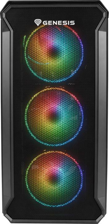 Actual product image Genesis IRID 503 ARGB PC case, Micro Tower, 2xUSB 2.0, 2x jack, 1xUSB 3.0, black (Mini-ITX)