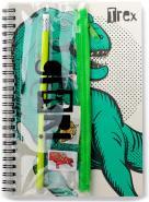 Image du produit Puckator Dinosauria Carnet de notes pour dinosaures avec reliure spirale et trousse à crayons 6 pièces de