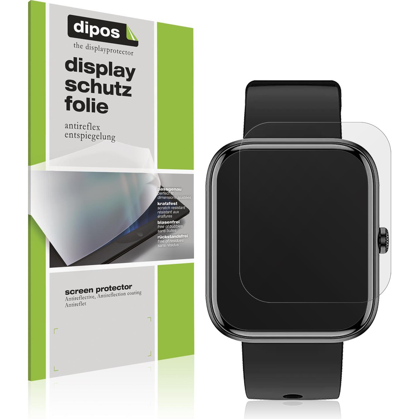 Dipos Displayschutzfolie Antireflex, Smartwatch Schutzfolie, Transparent