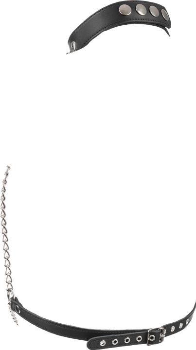 Immagine prodotto Rimba Top a catena Bondage Play con collare in pelle - Nero